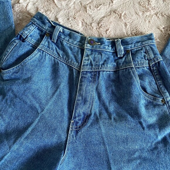 VTG BONJOUR Womens 12 Blue Mom Jeans Riveted Tag 80s Pants High Rise - Picture 7 of 14